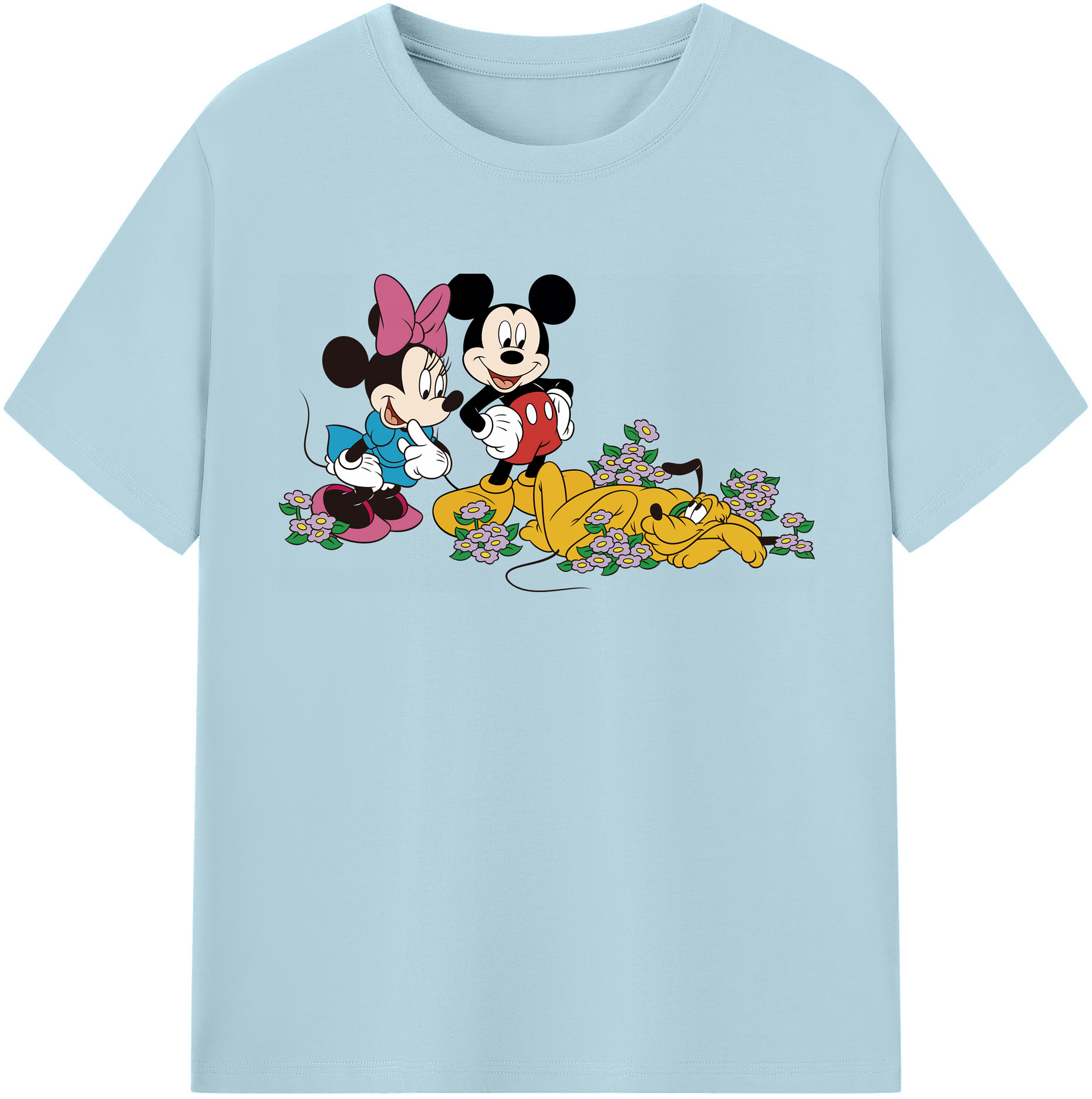 （画像用） ミッキーマウス Mickey Mouse 綿100％半袖Tシャツ（フロントプリント）